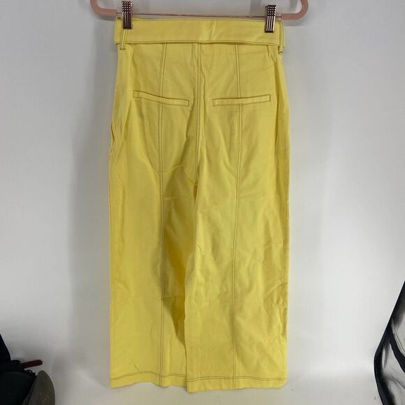The East Order Goldie Lemon Yellow wide leg belted trouser pant NWT Womens XS - Picture 3 of 7